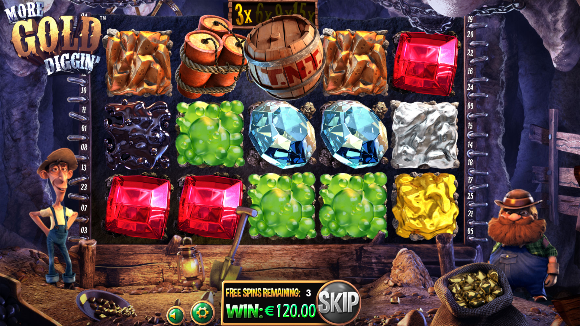 BetSoft More Gold Diggin' Screenshot