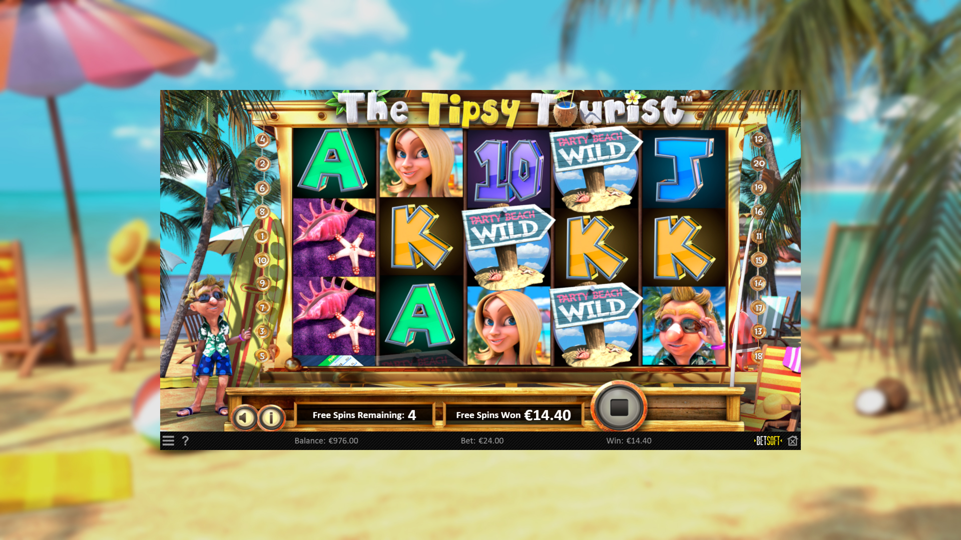 BetSoft The Tipsy Tourist Screenshot