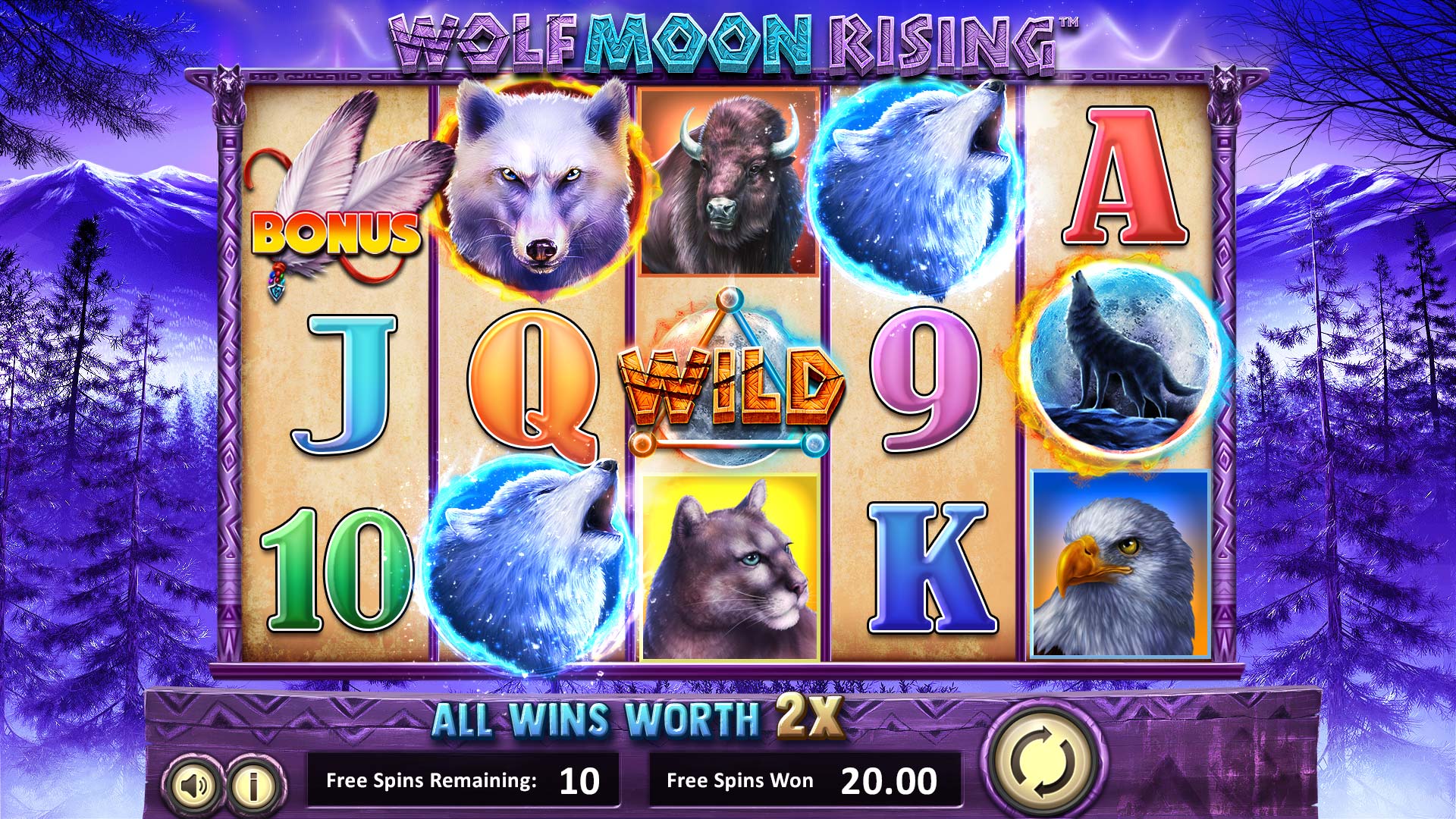 BetSoft Wolf Moon Rising Screenshot