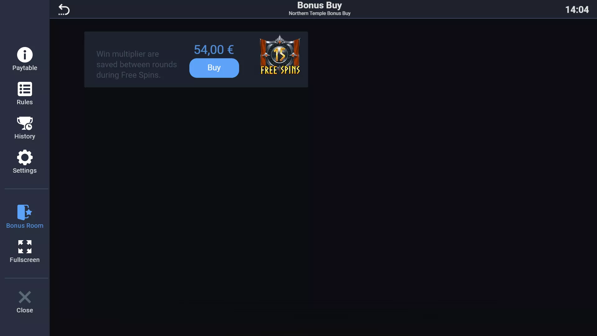 EVO Northern Temple Bonus Buy Screenshot